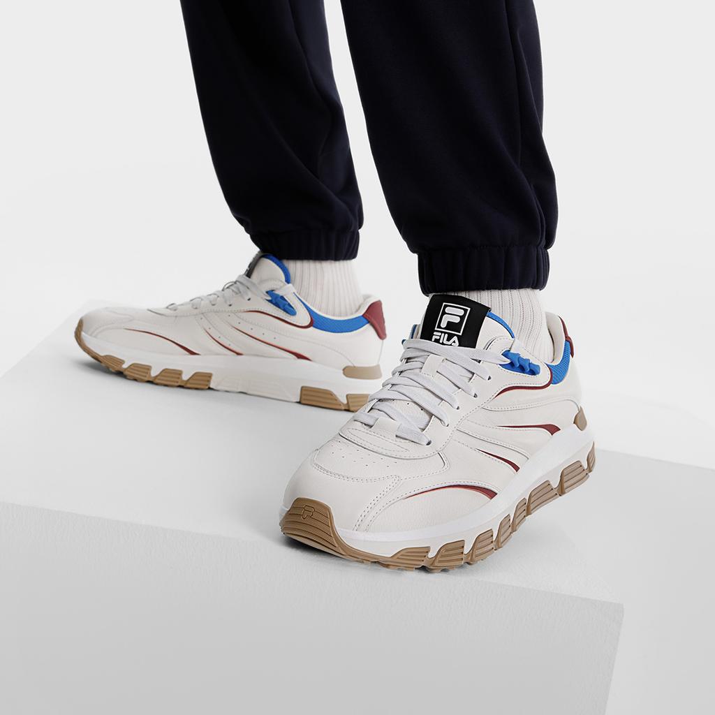 Fila Pioneer Series Ribbon Comfortable Durable Low-Top Running Shoes Men Sneakers White Red F12M443112FMB