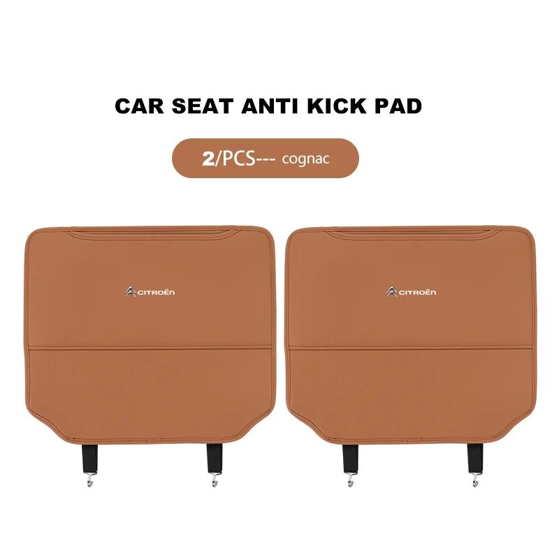 AQO1 Leather Car Seat Back Anti Kick Mat Protector Cover Accessories For Citroen Grand Berlingo Jumper Celysee Xsara Picasso Aircross