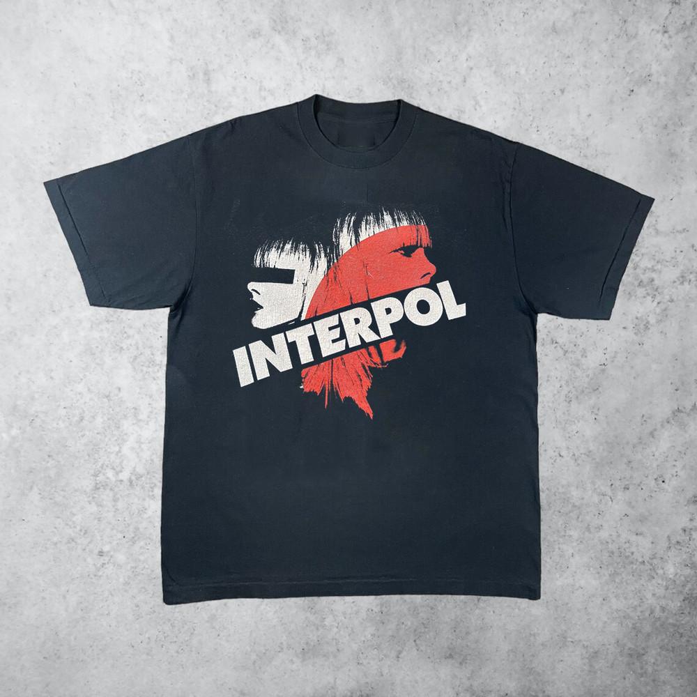 Концертный тур группы Interpol Черная хлопковая футболка унисекс, размеры S-5XL XL