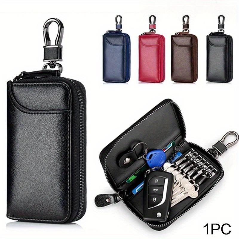 Leather KeyChain Unisex Key Bag Multifunction Organizer Wallet Holder Smart Housekeeper Car Small Key Case Keys Pouch