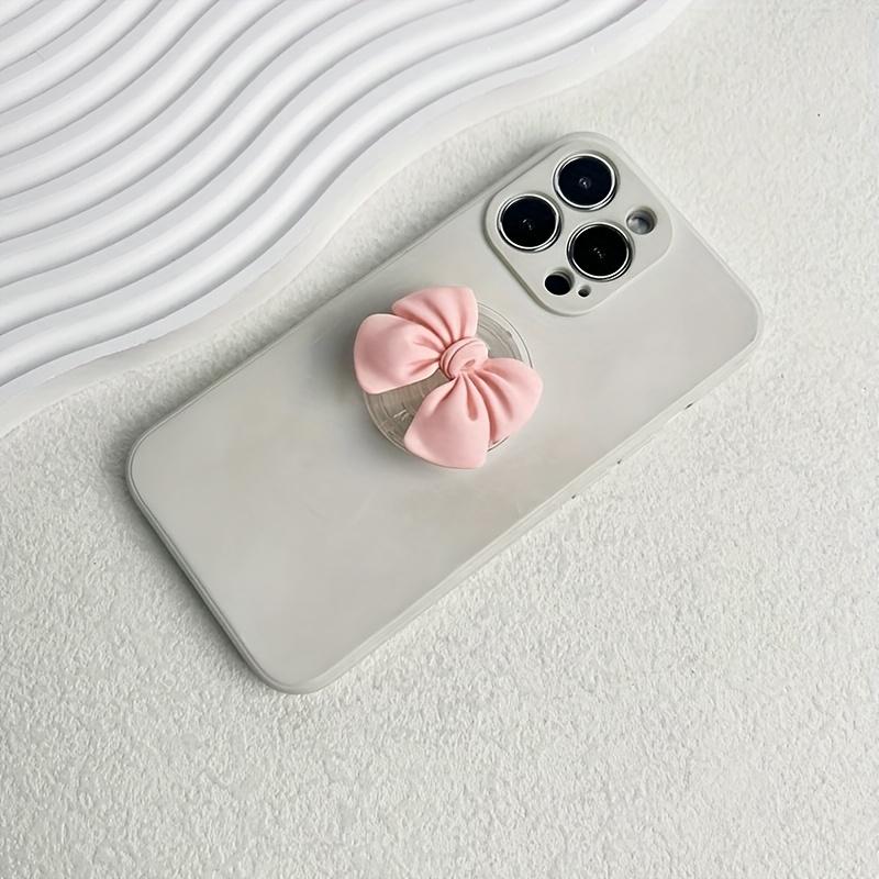 

Cute Colorful Bow Phone Holder Griptok Finger Ring Stand for iPhone Samsung Case Grip Tok Socket Holder Gift for Girls розовый
