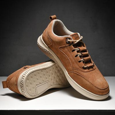 Fashion Men Shoes Leather Casual Suede Shoes Men Non-Slip Rubber Luxury Flats Mens Sneakers Male Leisure Walk Shoes Man Fashion Footwear