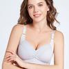 Intimo da allattamento in puro cotone arricciato anti-cedimento Abbigliamento post-parto per l'allattamento Reggiseno da maternità sottile a taglia grande con apertura frontale per primavera ed estate