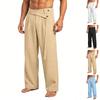 Men's Linen Pants Trousers Summer Pants Straight Leg Plain Comfort Breathable Full Length Casual Daily Holiday Vacation Fashion