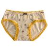 Girls' Cotton Mid-Waist Plaid Panties with Bow - Comfortable & Breathable
