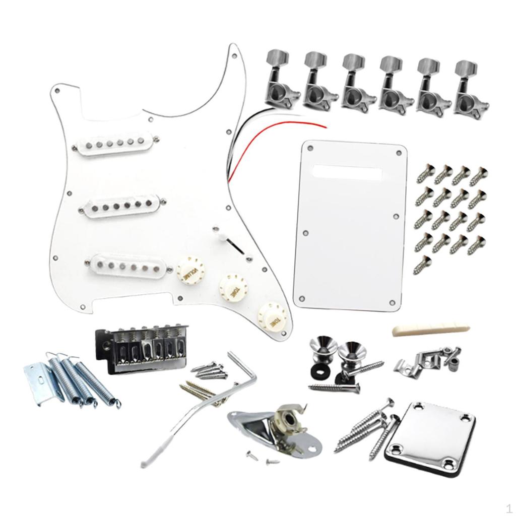 DIY Electric Guitar 11 Hole Scratchplate Portable Multifunction Sss Pickguard Tuning Pegs for