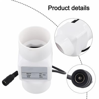 12V Duct Blower Duct Fan Inline Exhaust Fan Flexible Installation Options