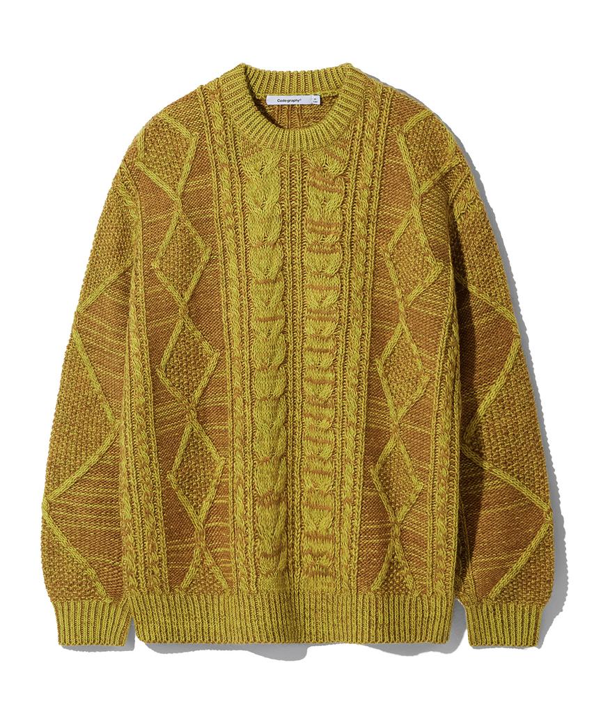 CGP Cable Double Excellent Pullover Knit_Yellow