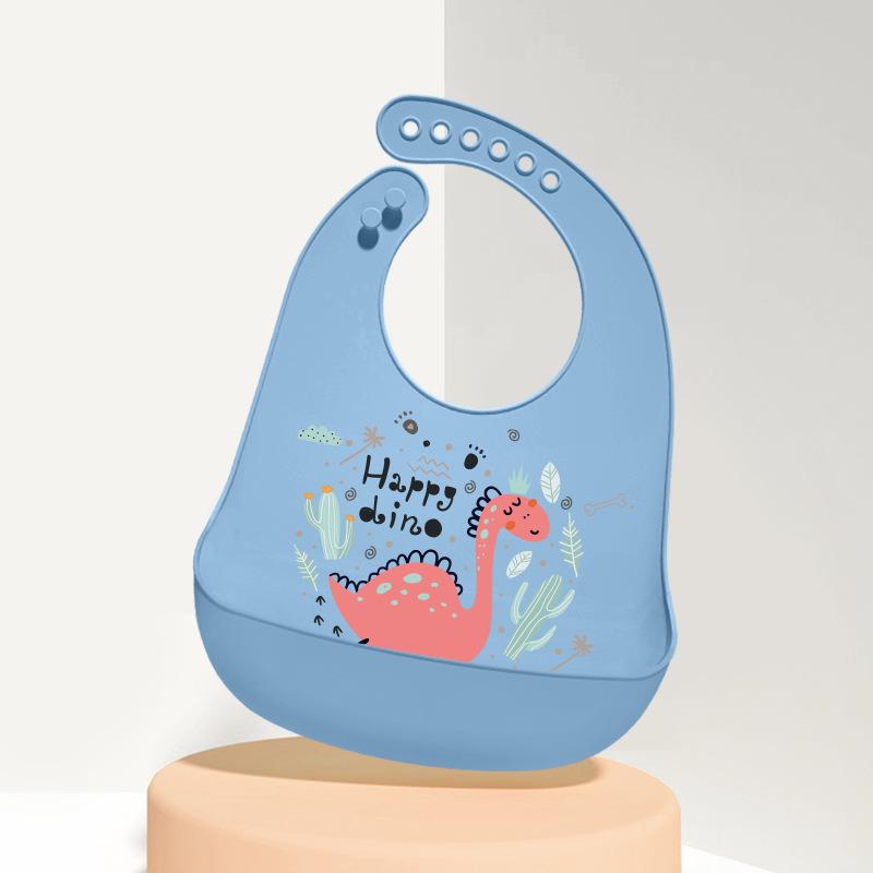 Babador de silicone à prova d'água para bebês - Babador de arroz descartável grande