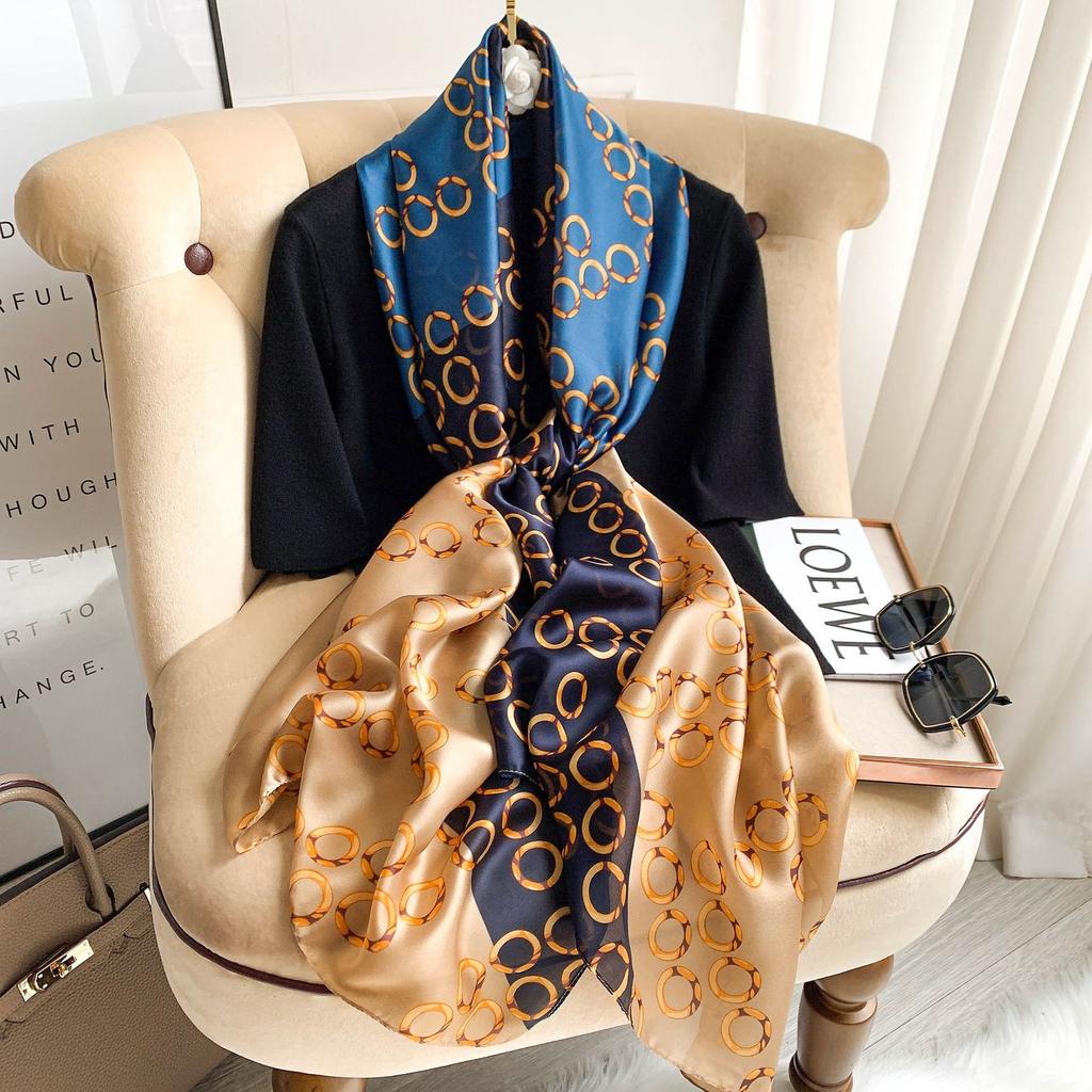 Luxury Summer Women 180X90Cm Scarf Carriage Quality Soft Silk Scarves Female Shawls Foulard Beach Cover-Ups Wraps Ladies Bandana