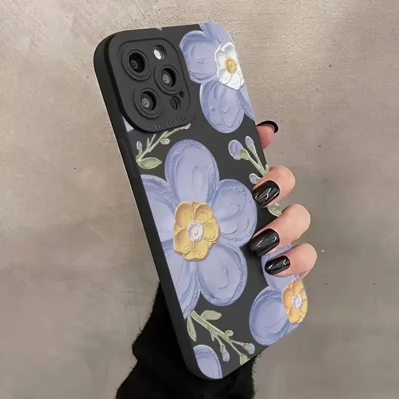 Flower Phone Phone Case For Samsung Galaxy S25 S24 Ultra S23 FE S22 Plus S21 S20 A15 A35 A54 A55 Shockproof Soft Silicone Cover