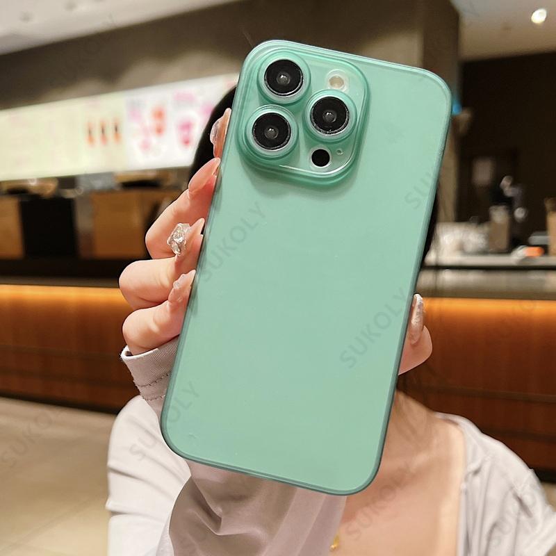 Solid Color Ultra Thin Matte Phone Case For iPhone 17 Pro Max 17 Air 16 15 14 13 Transparent Cover Coque