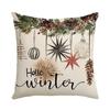 Christmas Pillow Cover Linen Printed Home Sofa Cushion Cover Car Headrest Office Pillowcase Christmas Party Decoration