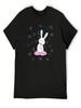 Happy Little Loving Bunny T-Shirt Customizeds Hippie Clothes Blacks Vintage Unisexs T Shirts