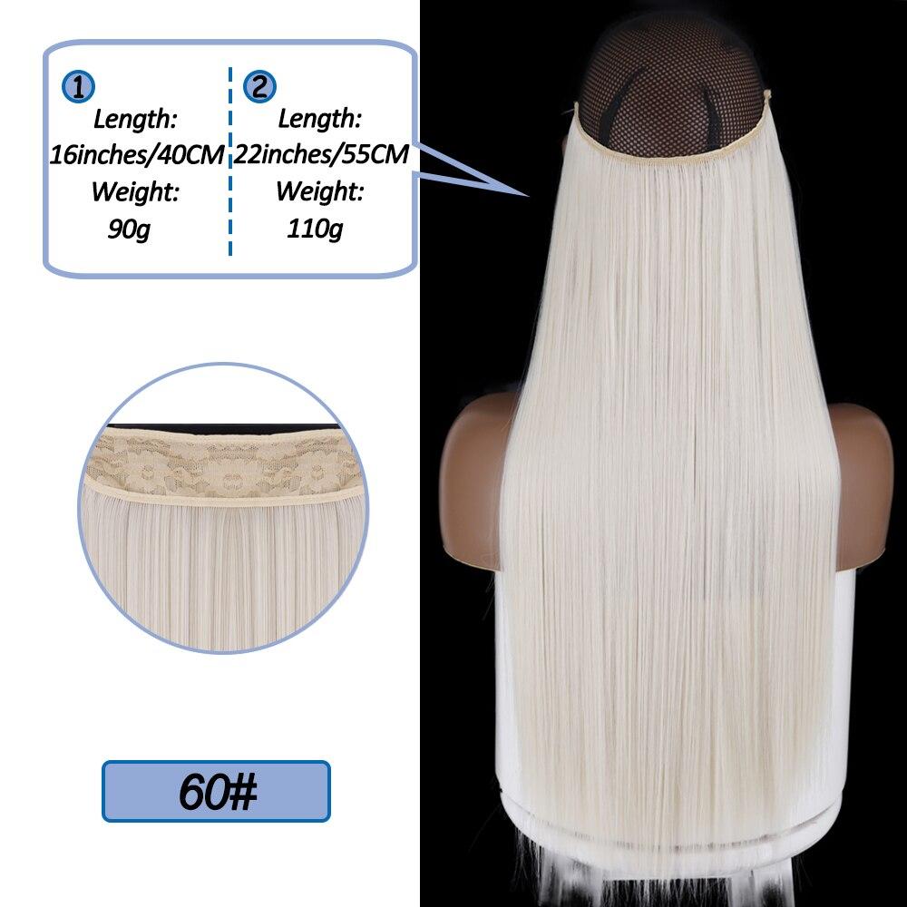 MERISIHAIR No Clips In Natural Hidden Secret False Hair Piece Synthetic Hair Extension Long Straight Fish Line Hair Pieces