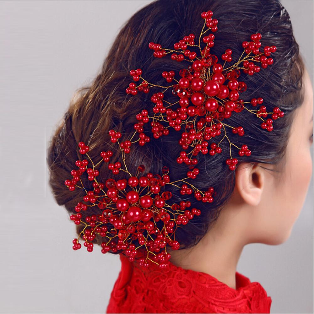 Fashion Bride Pearl Side Comb for Hair Women Girls Wedding Pageant Tiara Bridal Headdress Hair Pins Hair Accessories Jewelry