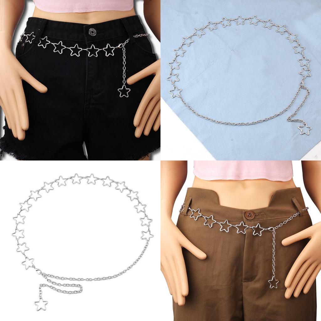 European Fashion Single Layer Star Decor Waist Chain With Alloy Material For Women And Men