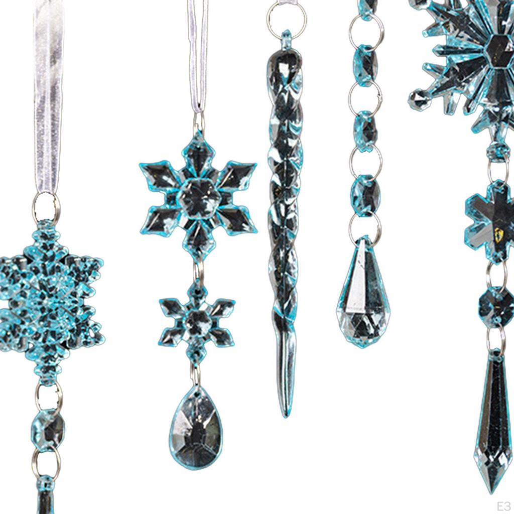 5 Pieces Acrylic Icicles for Christmas Tree Decoration
