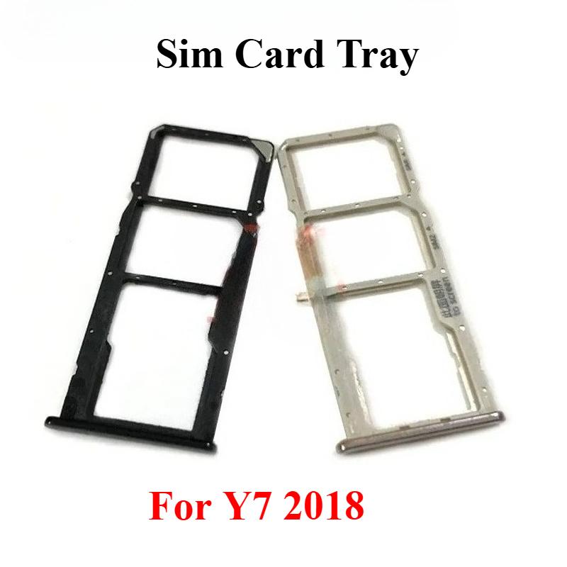 For Huawei Y7 2019 2018 / Y7 Prime 2019 / Y7 Pro 2019 Sim Card Tray Holder SIM Tray Slot Holder Adapter Socket Repair Parts