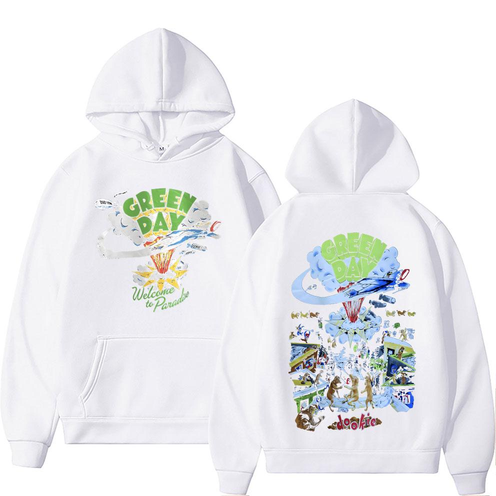 Rare Punk Band Green Day Dookie Hoodie Men Classic Gothic Vintage Rock Sweatshirt Men's Hip Hop Oversized Hoodies 90s Streetwear