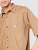 Lee Official Short Sleeve Size Men's Button-Down Shirt, Beige, M, LS1361-145