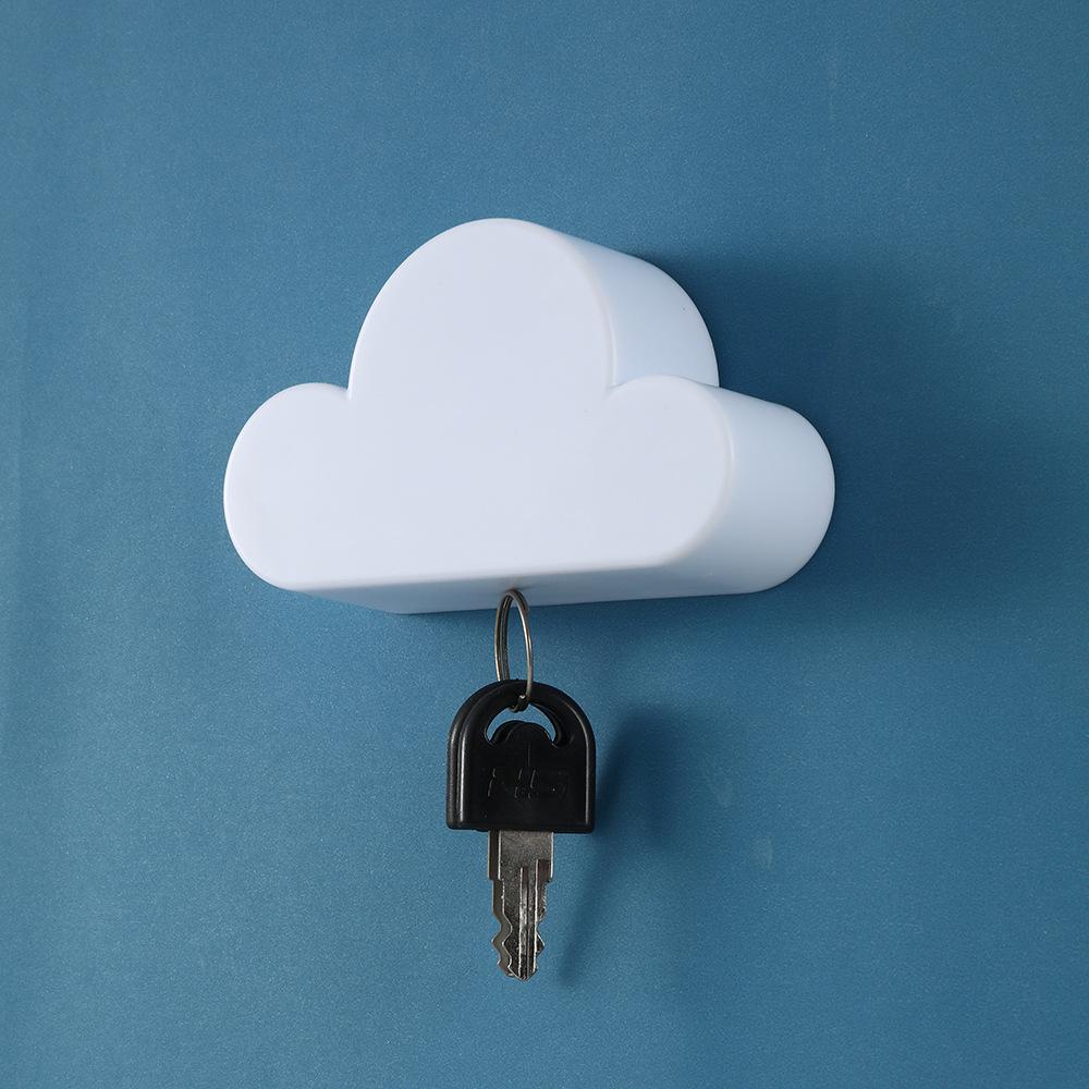 1PCS Creative Cloud Keychain Hook Magnetic Key Hanger Sticky Wall Hanging Strong Key Anti-lost Device