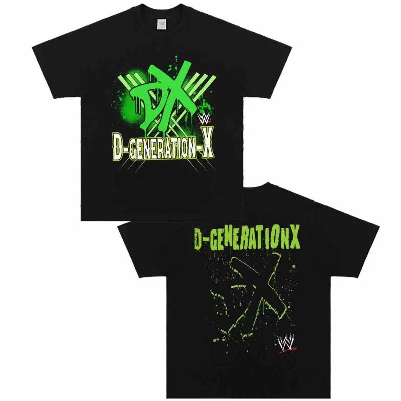 

WCW Fallen Times DGenerationX Классический Винтажный Принт Рестлинга DX Комбинация Мужская и Женская Хлопковая Футболка с Коротким Рукавом S