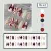 30 Pieces Holiday Press On nail Red White Striped Snowflake Design ABS Artificial nail Easy Application