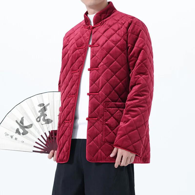 Autumn Chinese Style Men Cotton Padded Jacket Young Men Winter Fashion Retro Parkas Outerwear Male Casual Loose Fit Warm Coat