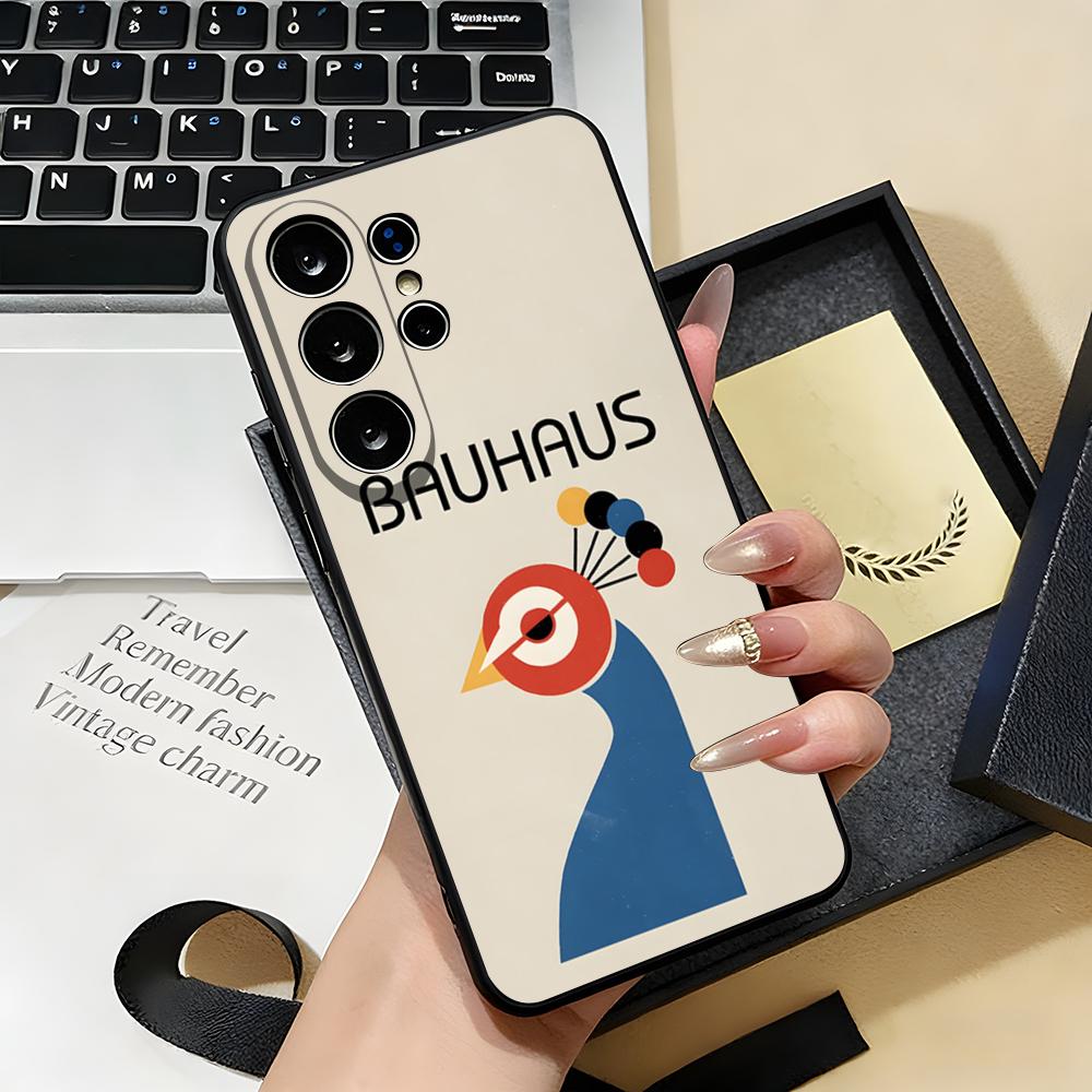 

Abstract Bauhaus-style Phone Case For Samsung S26 S25 S24 FE S23 S22 S21 Plus S20 Ultra Note20Ultra Black Soft Shell Galaxy S21 Ultra 5G