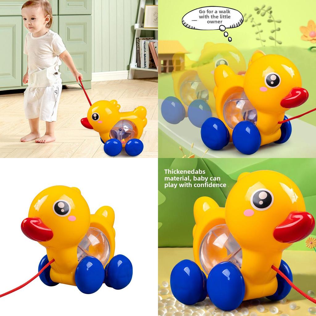 Juguete de Rompecabezas Infantil Carrito Montable Con Cuerda para Tirar Pato Juguete para Bebés para Niños Pequeños