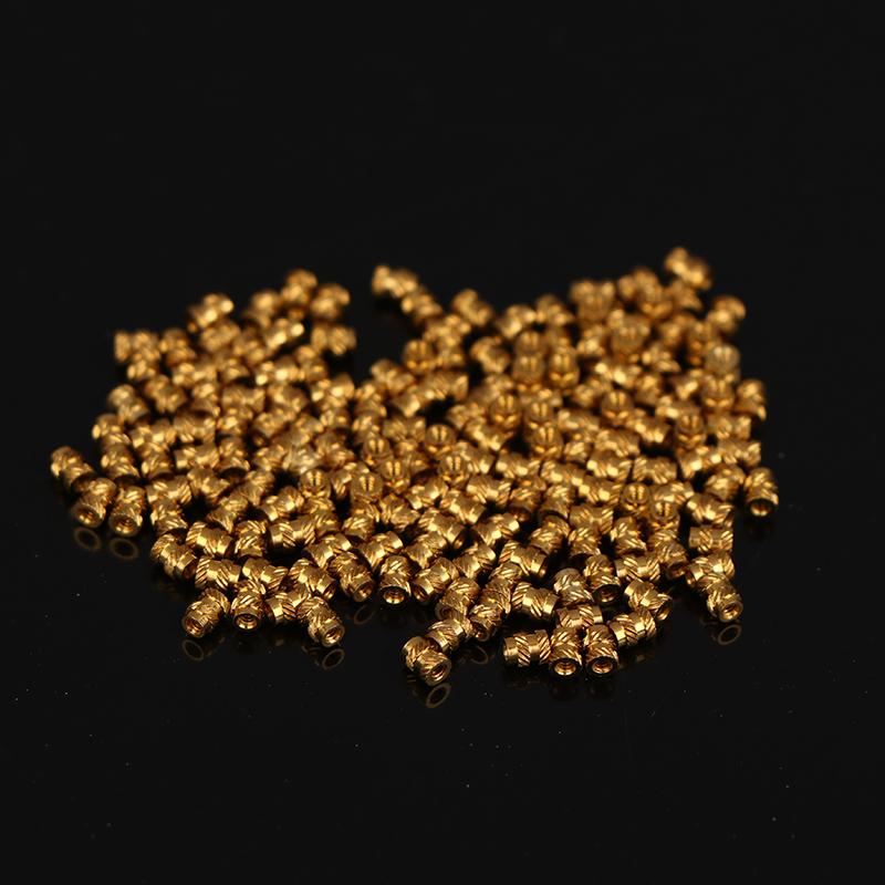 M1 M1.2 M1.4 Brass Threaded Inserts Nut Kit Hot-Melt Copper Nut Knurled Embed Injection Brass Insertnut For 3D Printer Component