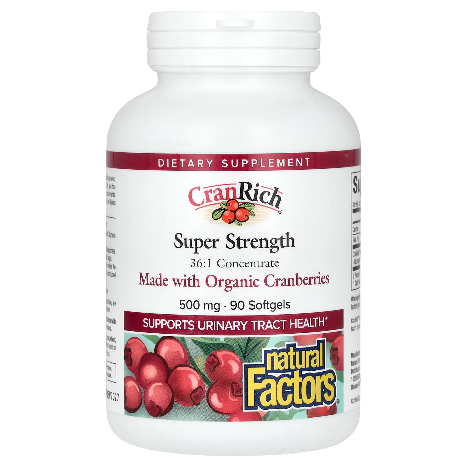 

Natural Factors, CranRich, Super Strength, 500 мг, 90 капсул