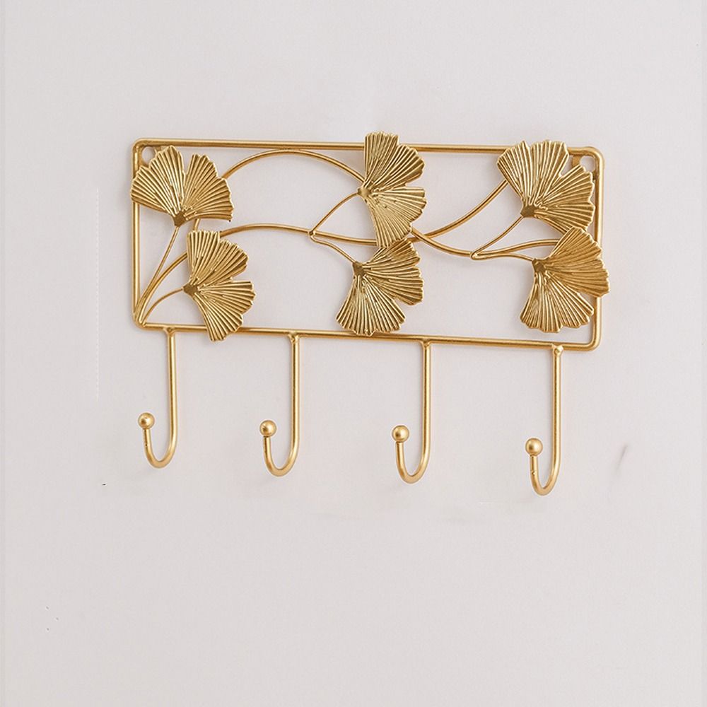 Golden Metal Coat Hooks Iron Art Coat Hanger Multipurpose Key Holder  Living Room