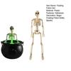 Skeleton Potion Witch Cauldron DIY Magic Floating Potion Bottle with LED Mist Maker And Diffuser Spooky Black Bowl Halloween Decoration for