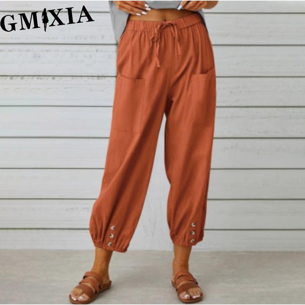 

GMXIA 12 Color Women s Fashion Casual Solid Color Print Pants & Capris Trousers XXXXL