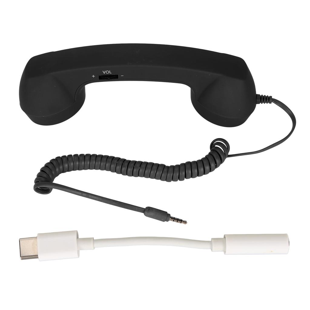 Cell Phone Handset USB C Radiation Proof Vintage Phone Handset with 3.5 Mm Socket for Smartphone