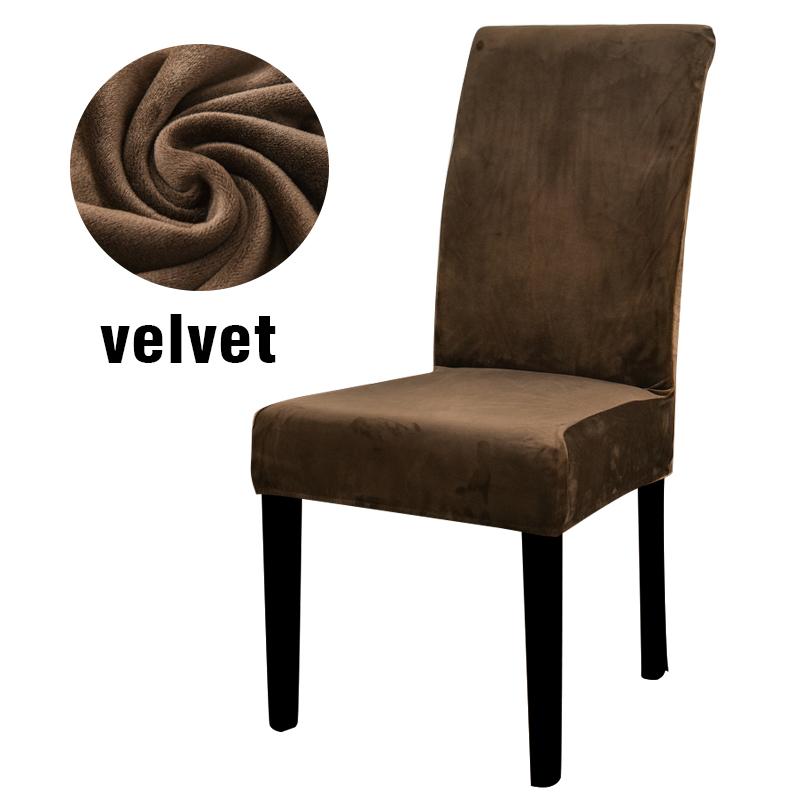 Velvet Chair Slipcovers for Dining Room Stretchy Super Soft Parson Chair Seat Covers Chair Protectors for Party Pet Protection