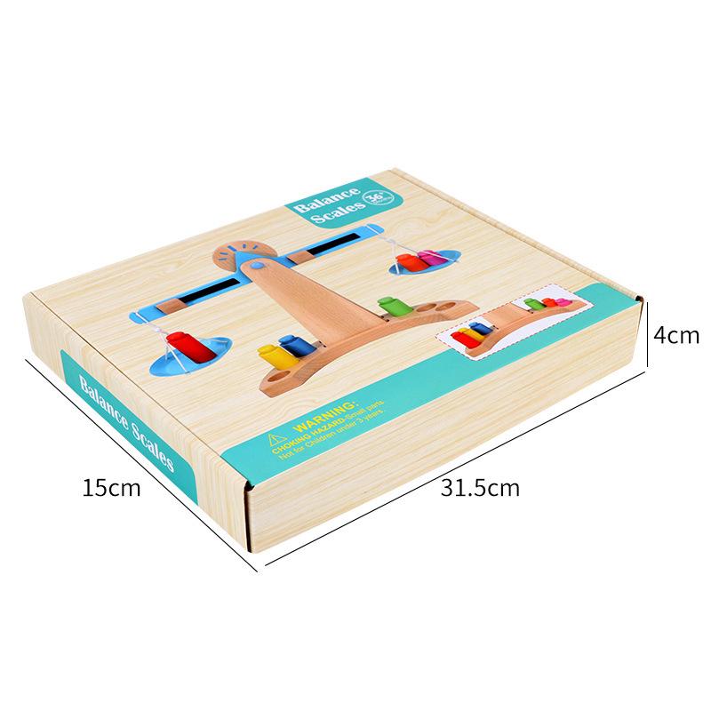 Montessori Math Teaching Tool Wooden Balance Scale Children'S Balance Weighing Early Education Educational Toys For Kids