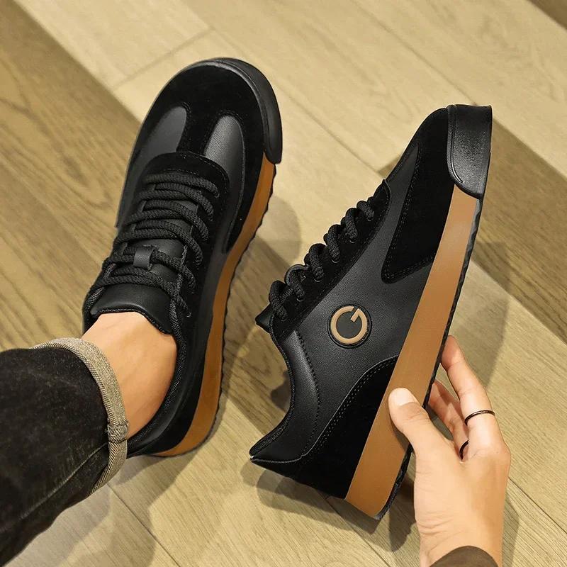 Spring Autumn Men Shoes Low-top Leather Casual Shoes Retro Classic Student Trendy Board Shoe High Quality Outdoor Tennis Sneaker