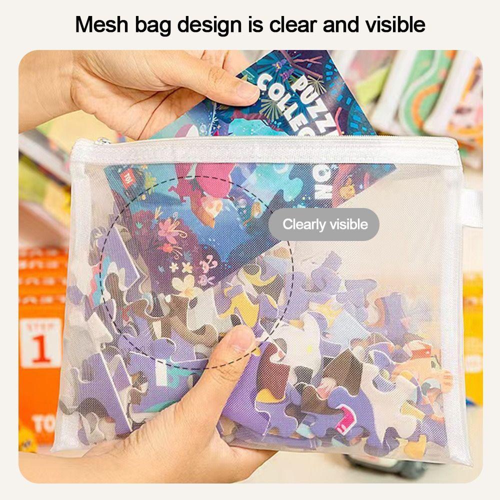 Transparent Mesh File Bag Nylon Pencil Case New Pen Bag  Office