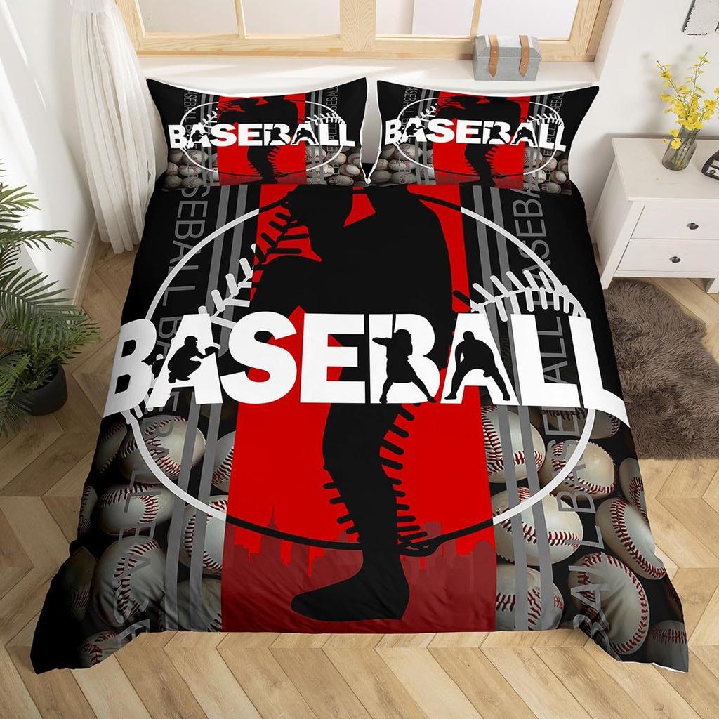 Baseball Bedding Kit Three-Piece Quilt Cover Geometric Honeycomb Digital Printing Home Textiles