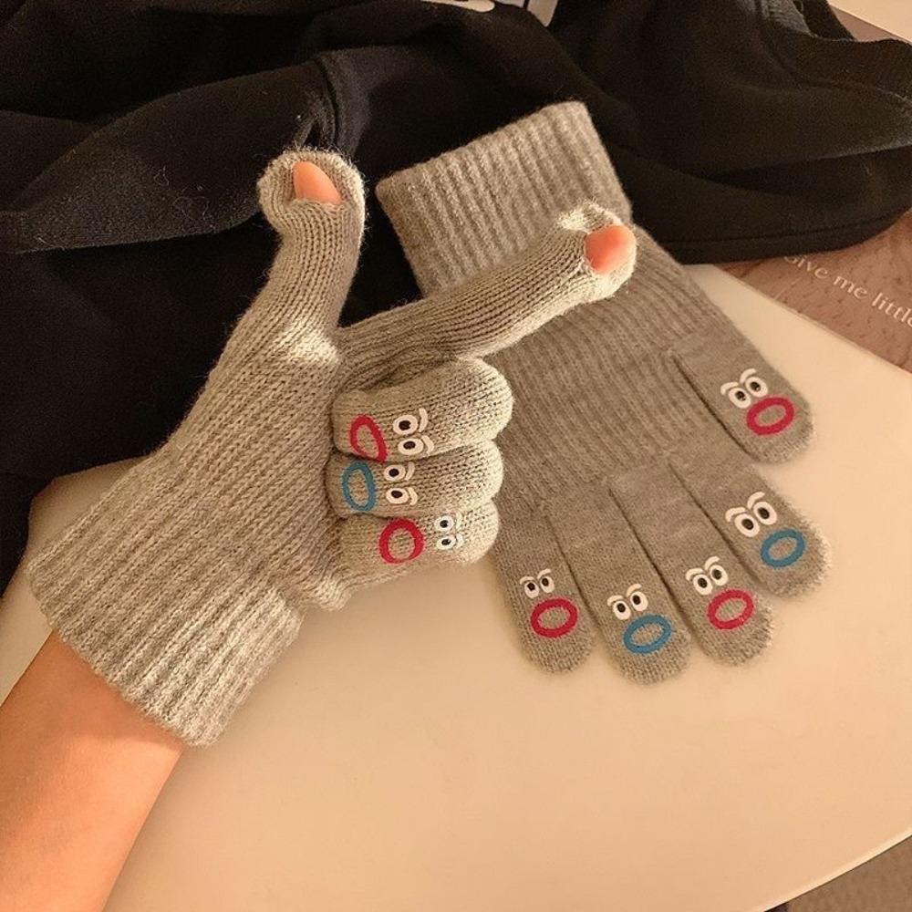 Knitted Winter Gloves Warm Skiing Gloves 2024 Touch Screen Gloves  Women Men
