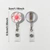 2/5pcs Telescopic Flower Back Clip Buckle Card Holder Automatic Rebound Buckle Durable Name Tag Buckle