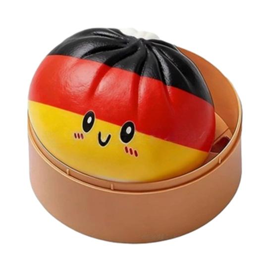 Cartoon Expression Dumpling Toy Stress Relief Flag Theme Steamed Bun Squeeze Fidget Toy Hand Relaxation Decompression Tool