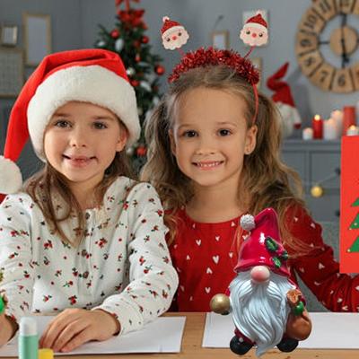 Christmas Santa Statue Resins Gnomes Miniature Figurine For Outdoor Indoor Holiday Tabletop Shelf Decoration Ornament