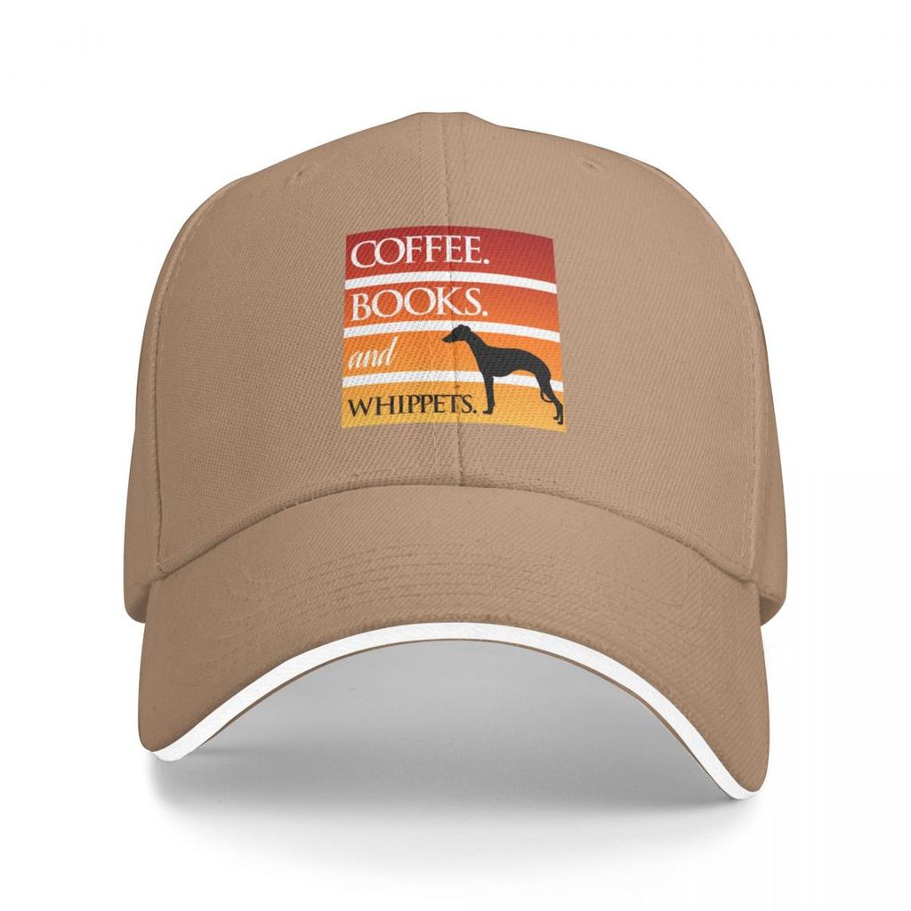 Coffee Books and Whippets Baseball Cap Beach Hat Winter Hats for Men Snapback  Trucker Hats For Men Womens