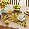 4pcs Wood Bees Flowers Floral Summer Placemats Set of 4,12x18 Inch Seasonal Spring Table Mats for Party Kitchen Dining Decoration