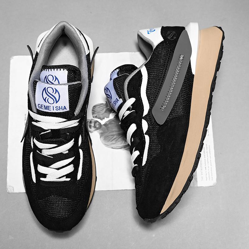 

Высокое качество 2024 осень мужская повседневная обувь мода удобные легкие дышащие мужские кроссовки на открытом воздухе износостойкие нескользящие 39 чёрный