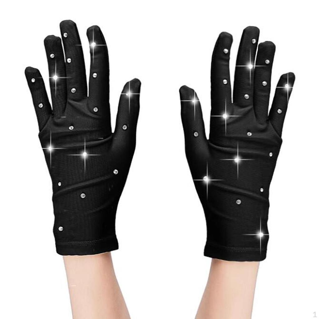 Figure Skating Competition Gloves Thermal Comfortable with Rhinestones Decoration Winter Skate